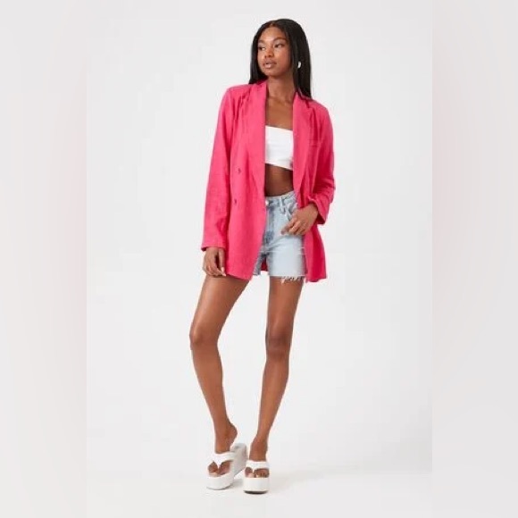 Pink Linen Blazer - Picture 6 of 7